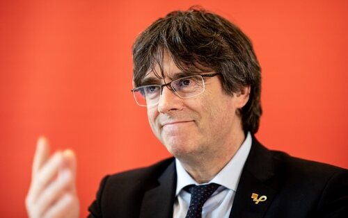 Carles Puigdemont en una Conferencia en Berlín en 2018