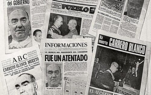 Portadas de periódicos del asesinato de Carrero Blanco