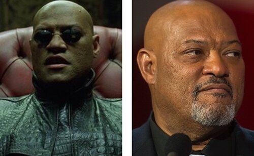 Laurence Fishburne en Matrix y en la actualidad