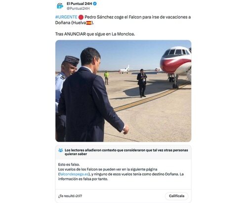 Bulo del viaje de Pedro Sánchez a Doñana desmentido en X