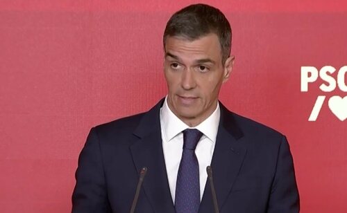 Pedro Sánchez, durante su comparecencia