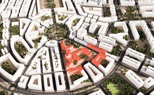 Edificios afectados por los problemas en la línea 7B de Metro de Madrid