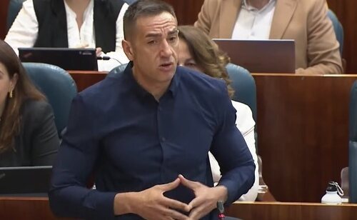 Emilio Delgado, durante una intervención en la Asamblea de Madrid
