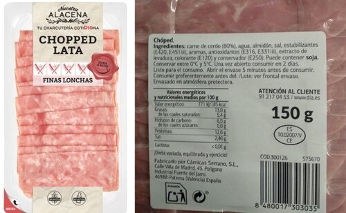 Producto afectado por alerta alimentaria