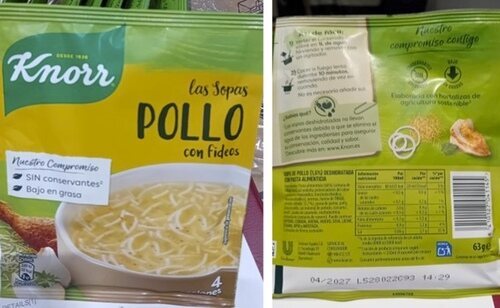 Producto afectado por alerta alimentaria