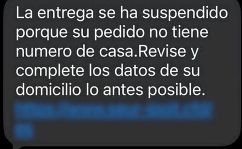 Mensajes SMS que forman parte de la ciberestafa