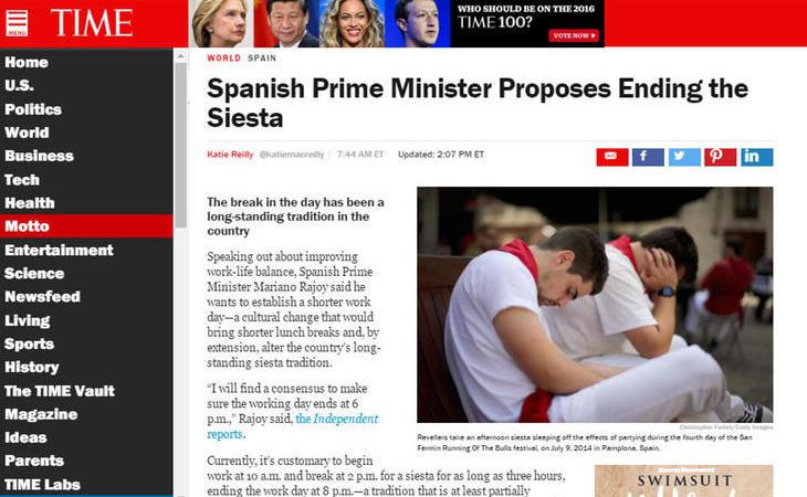 Los medios internacionales creen que Rajoy quiere eliminar la siesta
