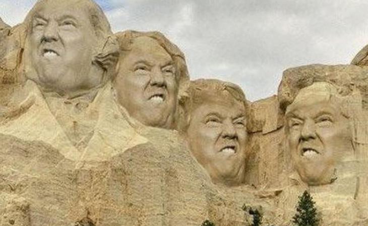 Trump bromea con aparecer en el monte Rushmore y las redes arden