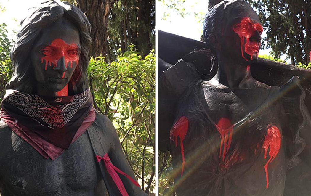 Profanan las estatuas de Antonio y Lola Flores en el Cementerio de La Almudena