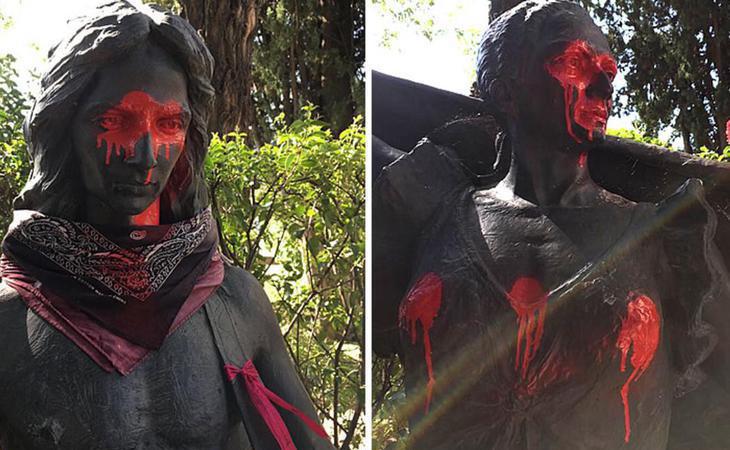 Profanan las estatuas de Antonio y Lola Flores en el Cementerio de La Almudena