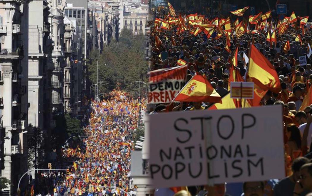 PP, Ciudadanos se manifiestan en Barcelona por la unidad de España