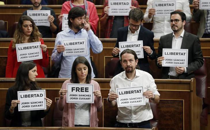 Unidos Podemos y PDeCAT piden la libertad de los "presos políticos"