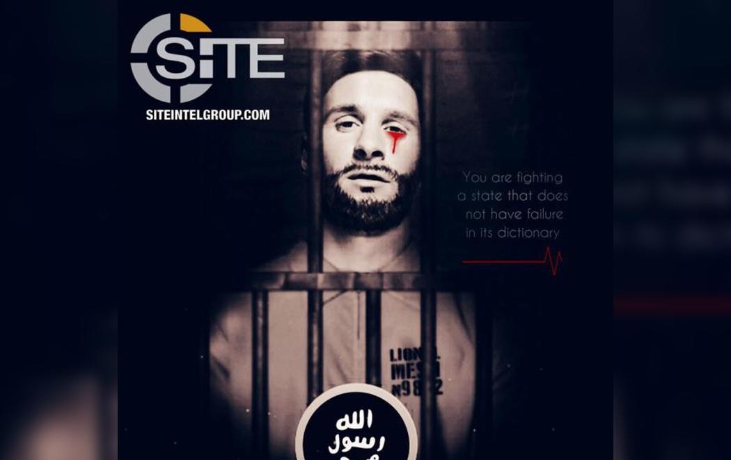 El Daesh amenaza al Mundial de Fútbol de Rusia de 2018 con una imagen de Messi llorando sangre