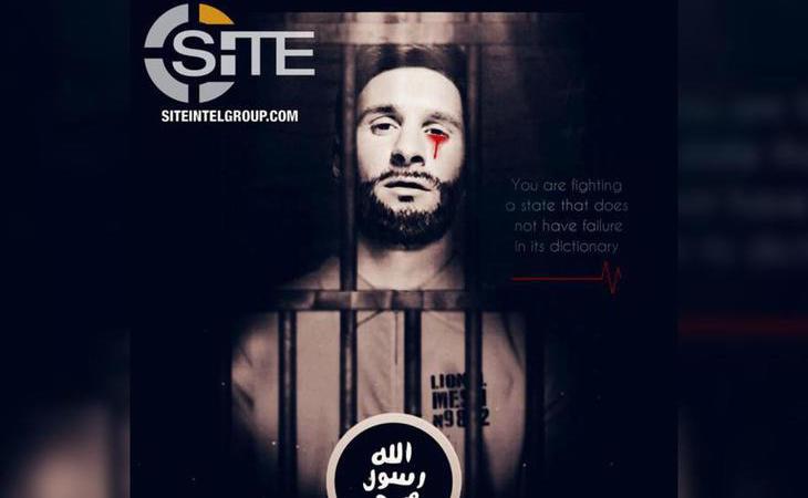 El Daesh amenaza al Mundial de Fútbol de Rusia de 2018 con una imagen de Messi llorando sangre