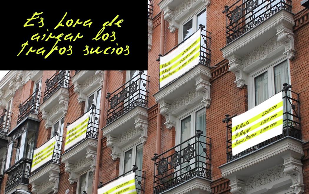 Lanzan una campaña para llenar los balcones de España de 'Papeles de Bárcenas'