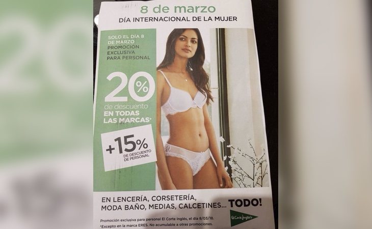 El Corte Inglés celebra el Día de la Mujer con un descuento en bragas y mujeres en ropa interior