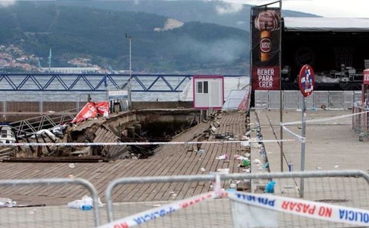 Más de 300 heridos tras el desplome de un paseo marítimo en Vigo durante un festival