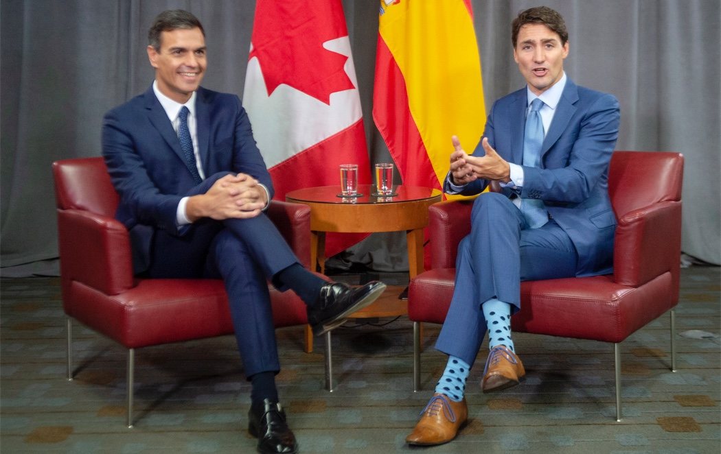 Los calcetines de Justin Trudeau, protagonistas en su reunión con Pedro Sánchez