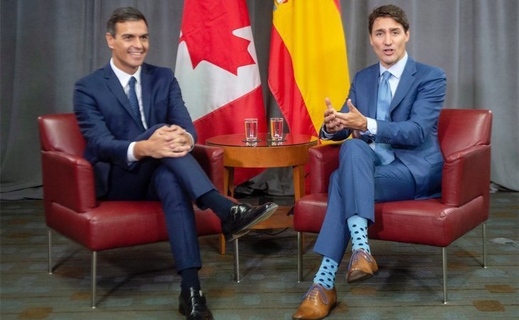 Los calcetines de Justin Trudeau, protagonistas en su reunión con Pedro Sánchez