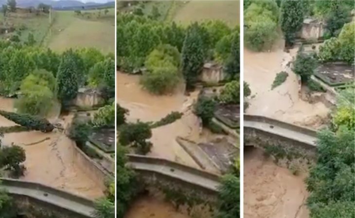 Las fuertes lluvias derrumban un muro de los baños árabes de Ronda construidos en el siglo XIII