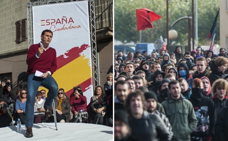 Ciudadanos celebra en Alsasua un acto en defensa de la Guardia Civil entre gritos de "fuera de aquí"