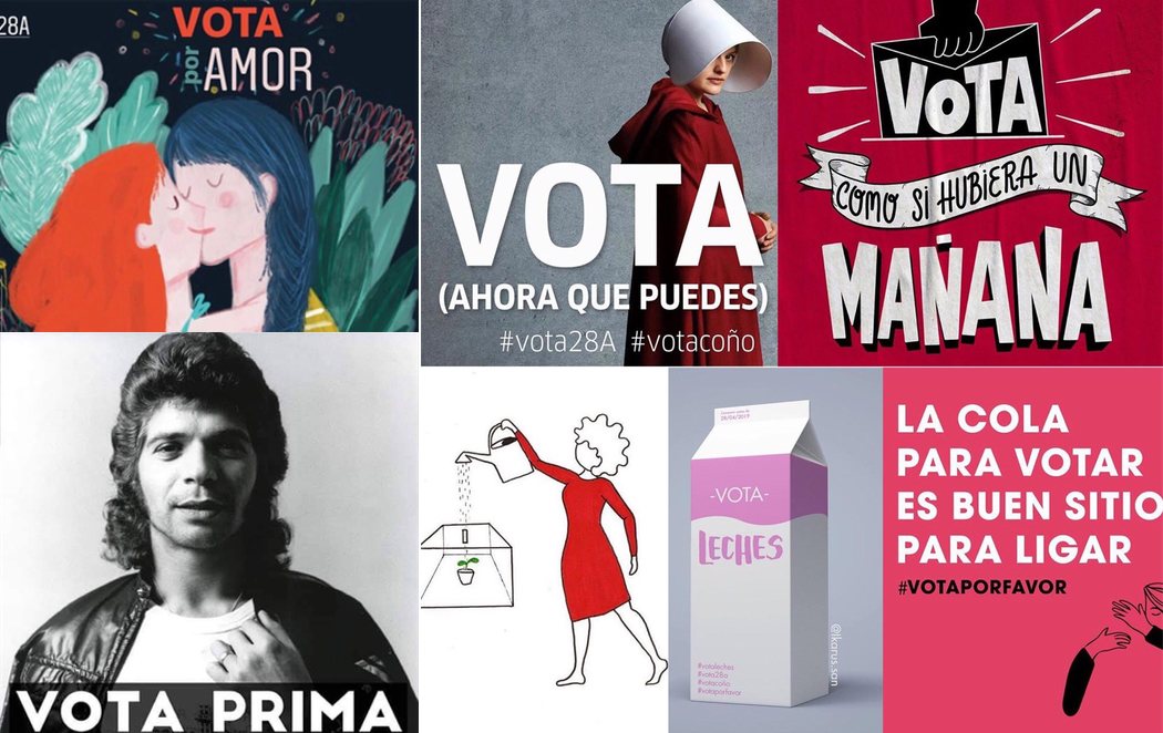 Campaña masiva llamando a la participación en las elecciones generales del 28A