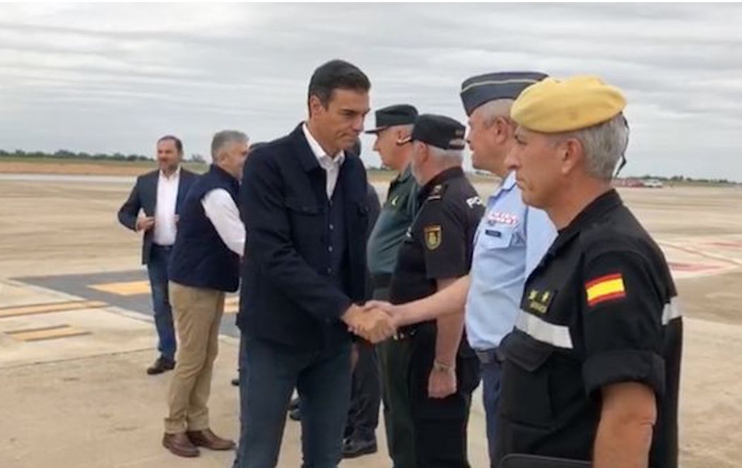 Pedro Sánchez visita las zonas afectadas por la gota fría en Alicante y Murcia