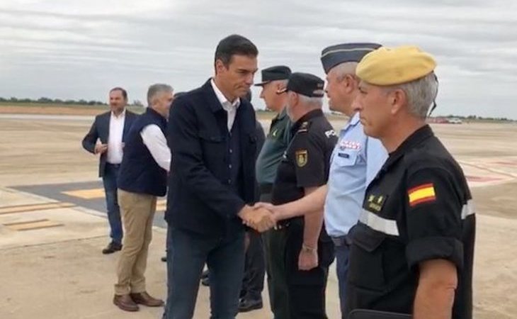 Pedro Sánchez visita las zonas afectadas por la gota fría en Alicante y Murcia