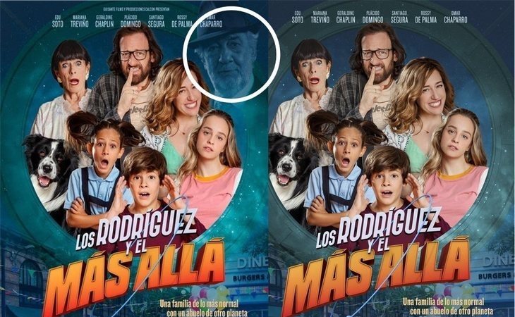 Borran el rostro de Plácido Domingo del cartel de la película 'Los Rodríguez y el más allá'
