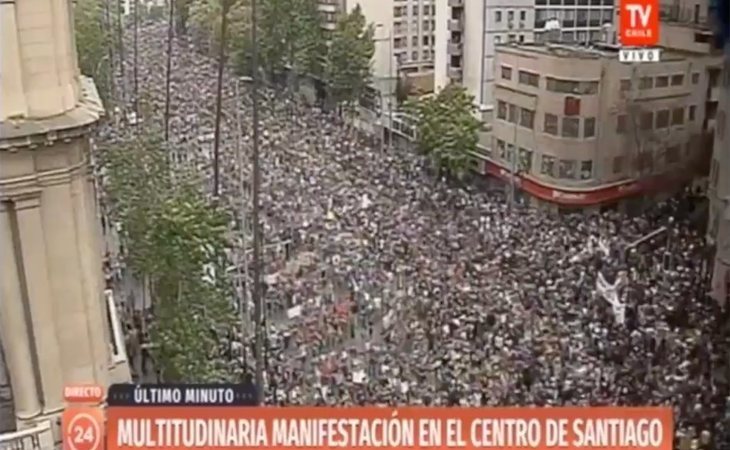 Histórica concentración en Chile con más de un millón de manifestantes
