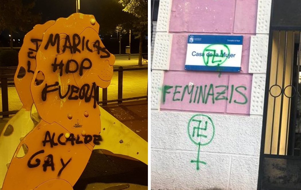 Se multiplican las pintadas homófobas y machistas en varios puntos de España