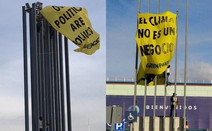 Greenpeace protesta en la Cumbre del Clima: "Nuestros políticos están contaminados"