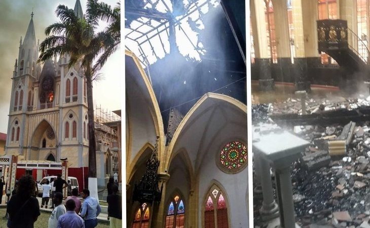 Un incendio como el de Notre Damme consume la histórica catedral de Malabo en Guinea