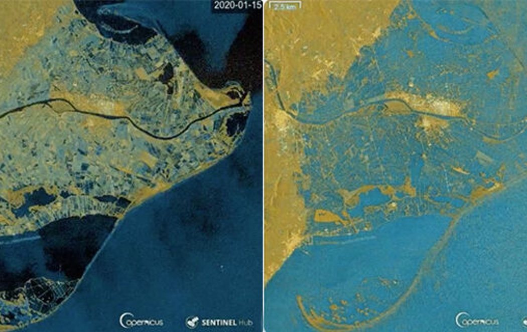 Catástrofe medioambiental en el Delta del Ebro: gran parte, engullido por el temporal Gloria