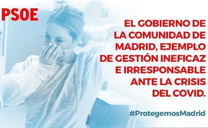 Críticas al PSOE por señalar la "gestión ineficaz e irresponsable" de Ayuso