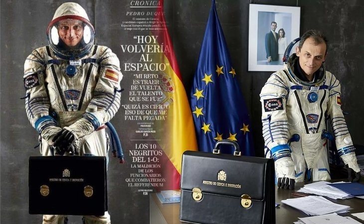 Pedro Duque se viste de astronauta para salir en la portada de El Mundo