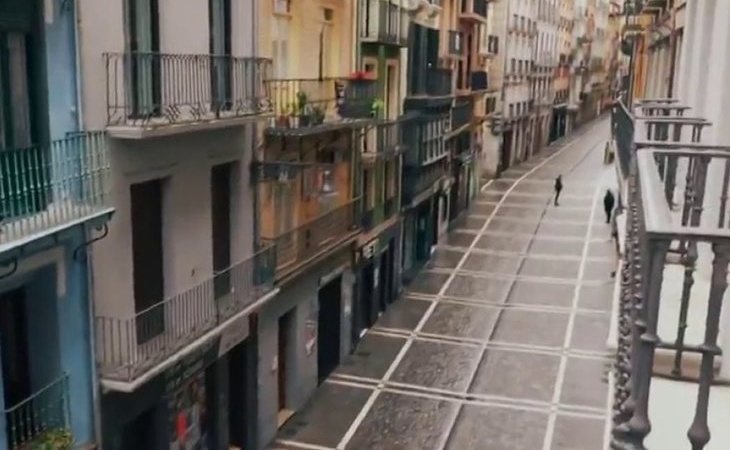 Calles vacías en el primer "encierro" por los 'no Sanfermines'