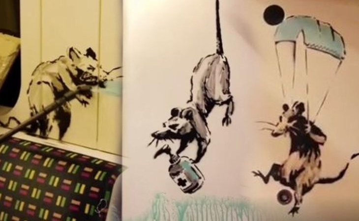 Banksy realiza varias pintadas en el metro de Londres para concienciar sobre el uso de la mascarilla