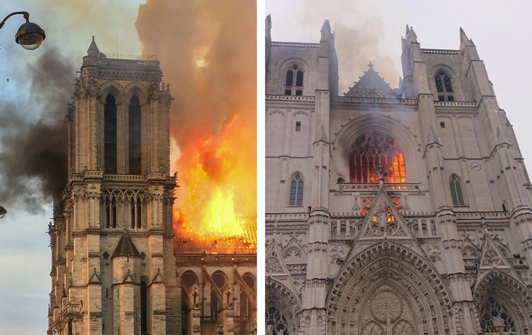 Arde la catedral gótica de Nantes: Francia investiga "un fuego provocado"