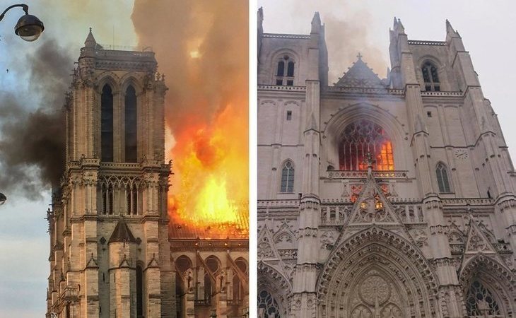 Arde la catedral gótica de Nantes: Francia investiga "un fuego provocado"