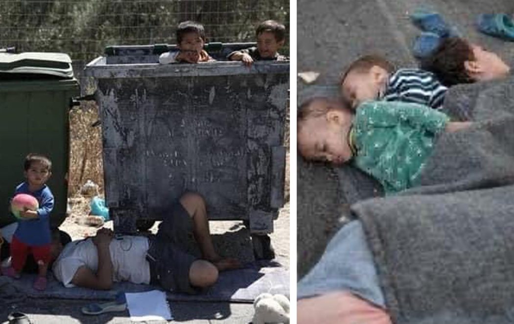 Miles de personas refugiadas, obligadas a sobrevivir sin techo, agua ni comida tras el incendio del campo de Moria (Lesbos)