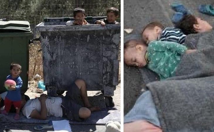 Miles de personas refugiadas, obligadas a sobrevivir sin techo, agua ni comida tras el incendio del campo de Moria (Lesbos)