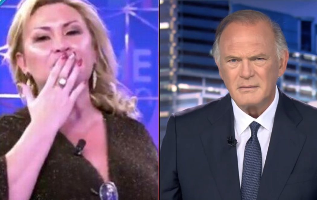 Surrealismo puro: Raquel Mosquera, desde 'Sálvame', da paso a Informativos Telecinco y la cara de Piqueras es un poema