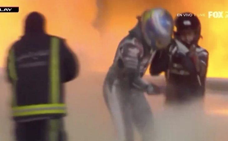 Grosjean sale ileso tras un espectacular accidente en el Gran Premio de Bahréin de Fórmula 1