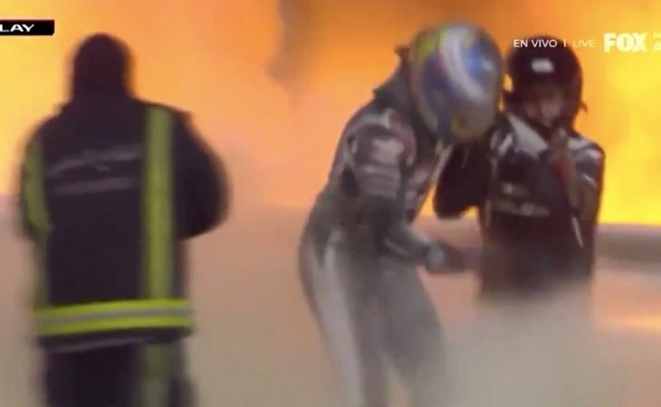 Grosjean sale ileso tras un espectacular accidente en el Gran Premio de Bahréin de Fórmula 1