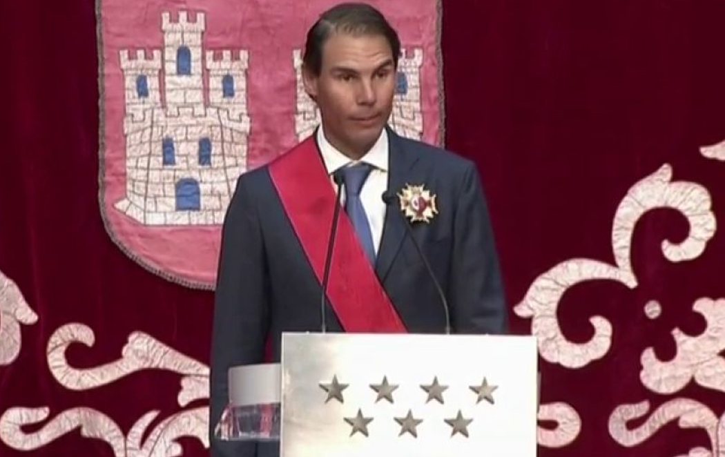 Rafa Nadal dedica la Gran Cruz de la Orden del Dos de Mayo a las víctimas del coronavirus