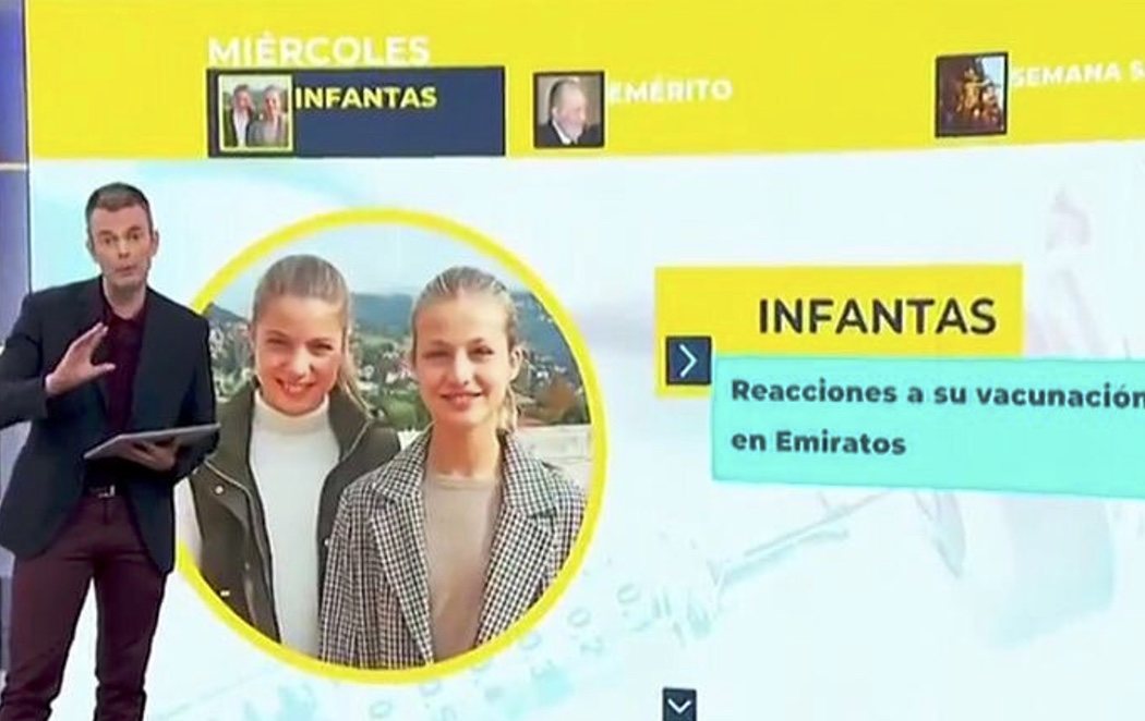 TVE pide disculpas tras ilustrar la noticia de la vacunación de las infantas con una imagen de la princesa Leonor