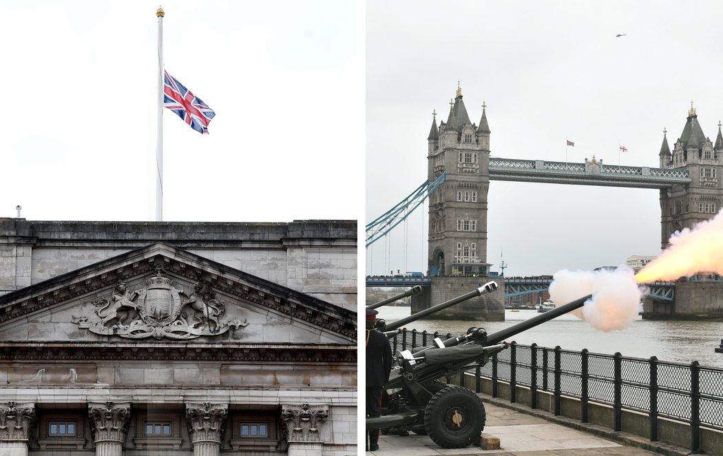 Salvas y banderas a media asta en Reino Unido por la muerte del duque de Edimburgo