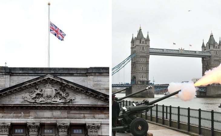 Salvas y banderas a media asta en Reino Unido por la muerte del duque de Edimburgo