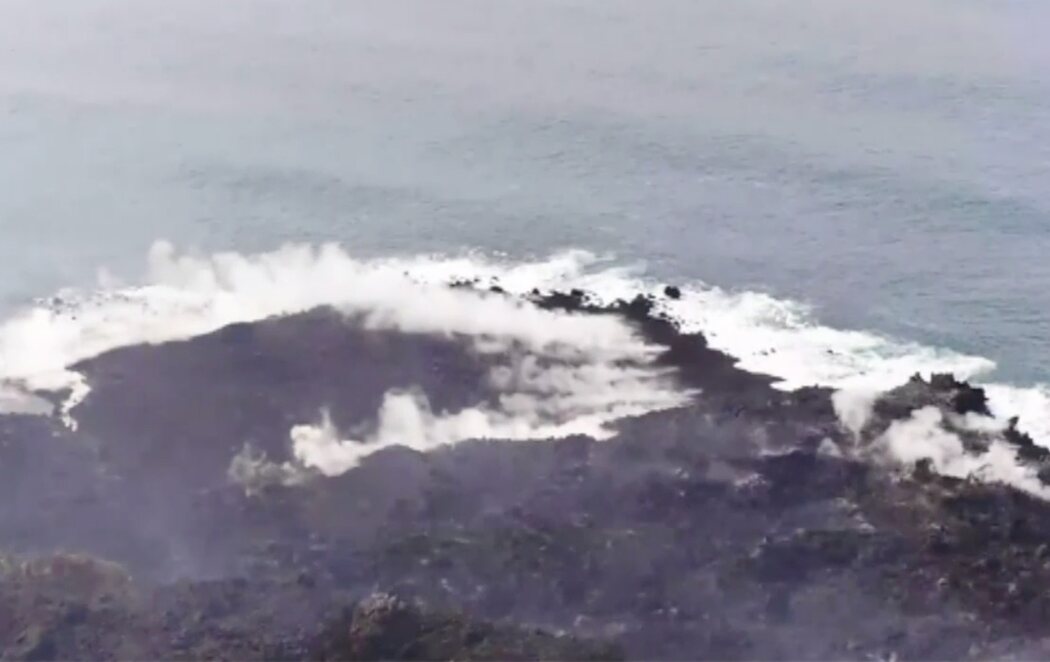 El delta lávico formado por el volcán de La Palma alcanza las 5 hectáreas